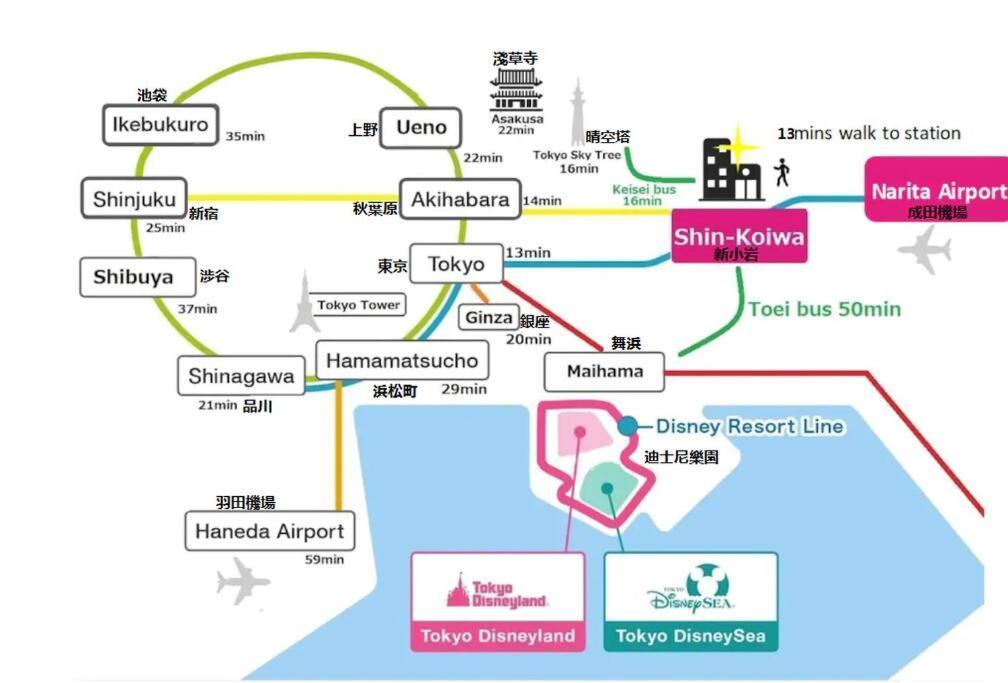 Shinkoiwa House At Jr Line.Easy To Airport&Disney. Tokio Exterior foto